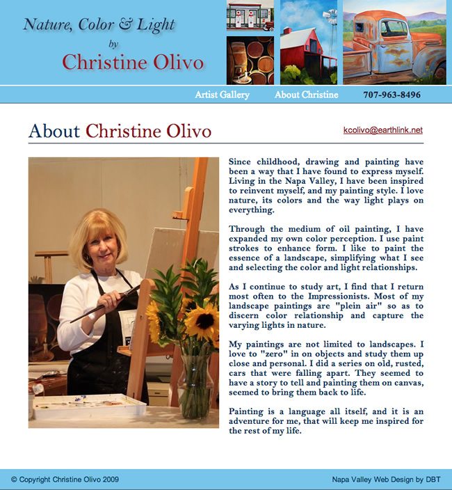 Christine Olivo Artist Website Design