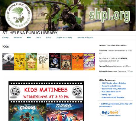 St Helena Library Website